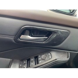 TERDARAY Interior Door Handle Bowl Cover Compatible with Nissan Rogue 2021 2022 2023 Inner Door Decoration Trim Car Accessories ABS 4PC (Carbon Fiber Style)