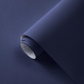 Quttisay Dark Blue Peel and Stick Wallpaper Navy Blue Wall Paper 15.7 inch x 196.8 inch Solid Color Contact Paper Modern Waterproof Removable Self Adhesive Wallpaper for Bedroom Decorative Vinyl