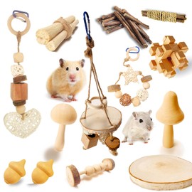 Juguetes de hámster, para hámster, jerbos, ratones, ratas y otros animales pequeños para masticar y jugar, inducirlos a moler sus dientes, reducir la depresión. (Patrón B)
