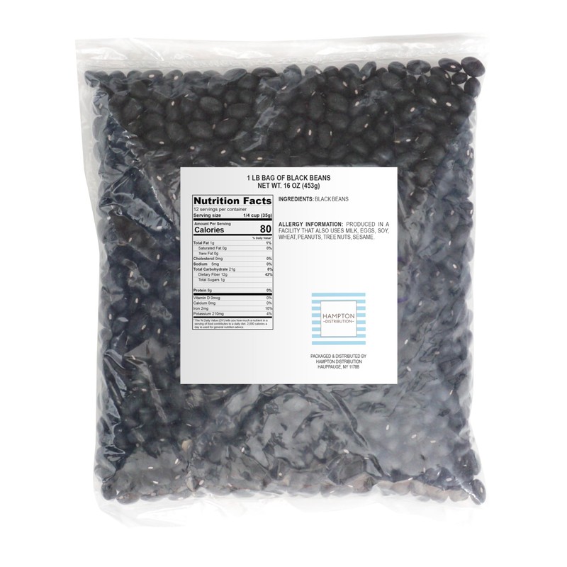 Black Beans, 1 Pound Bulk Bag