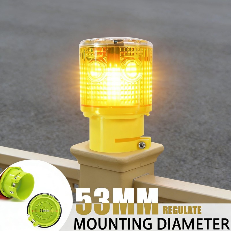 QXMH Solar Strobe Warning Light - Bright 360 Degree Solar