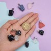BEEFLYING 24 Pcs Irregular Natural Gemstone Charms Pendants Synthetic Healing