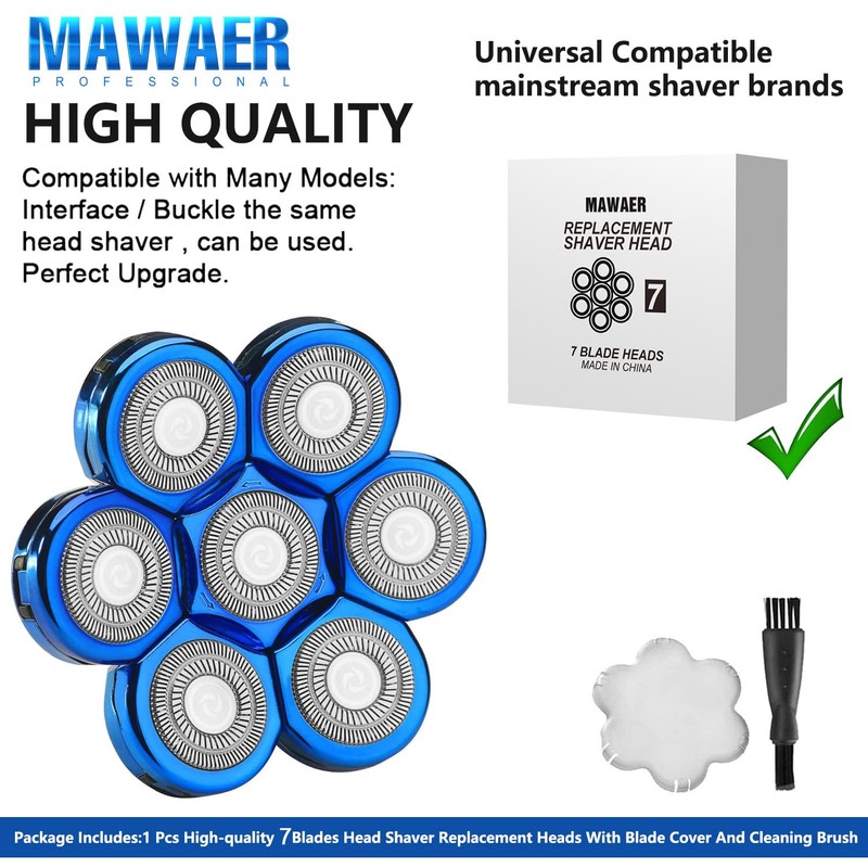 Universal 7 Blades Shaver Replacement Blades Compatible with Freedom Gold