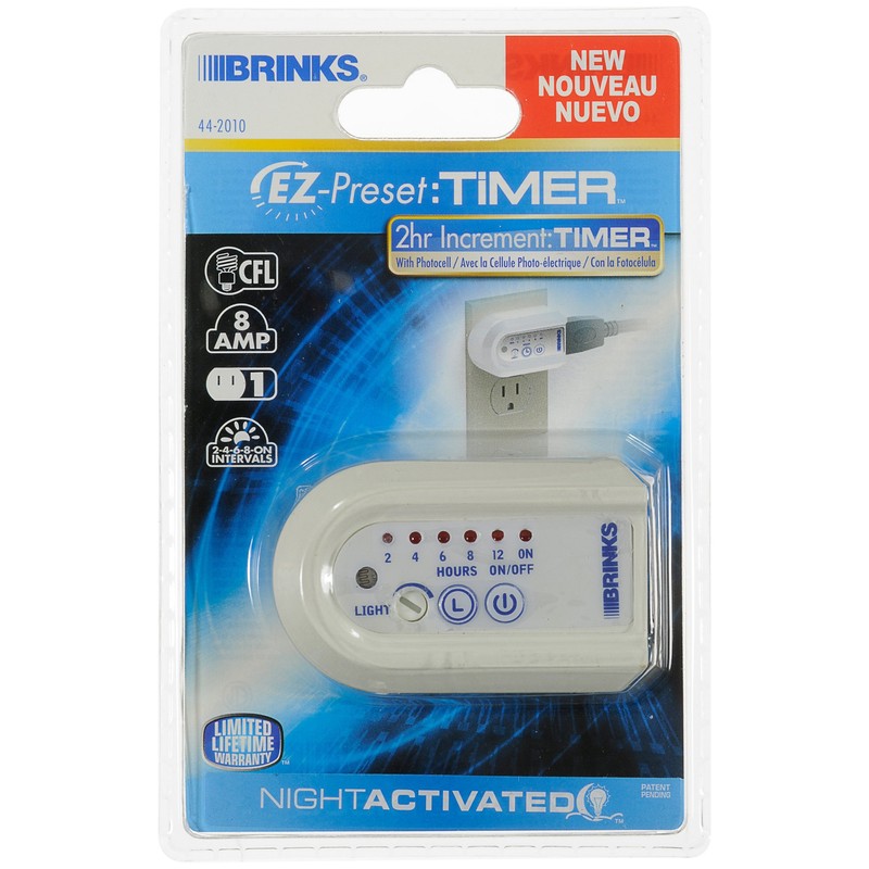 BRINKS - Indoor Digital Timer with Photocell - Can Set