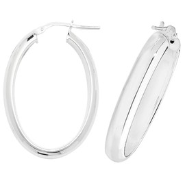 925 Sterling Silver Ladies Hoop Earrings - 36mm*4mm WJS39440