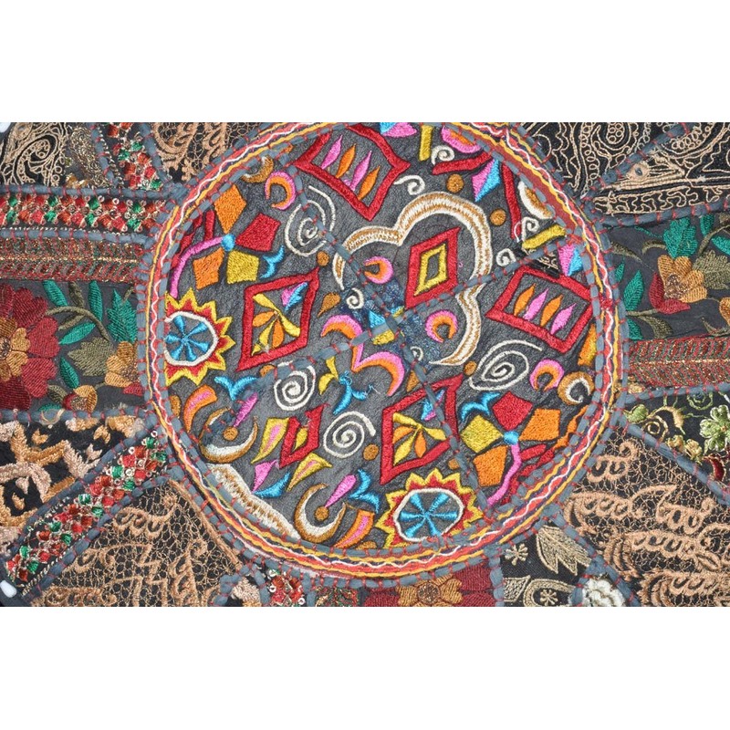 Traditional Indian Home Decorative Ottoman Handmade and Patchwork Stool Floor