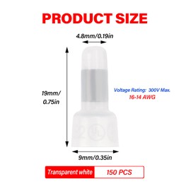 YIXISI 150 PCS Closed End Connectors, Closed End Wire Crimp Cap Terminal, Nylon Wire Cap, 16-14 AWG