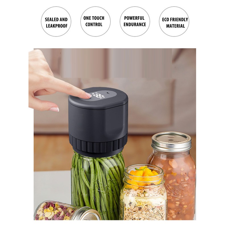 Electric Mason Jar Vacuum Sealer Rechargeable Automatic Cordless Jar Vacuum