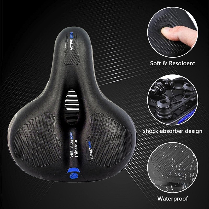 Ergonomic Bicycle Saddle with Gel & Memory Foam - Wide
