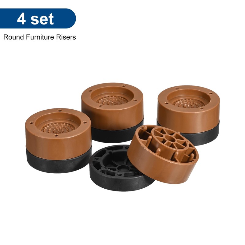 sourcing map Round Furniture Risers 4 Set, Height 1.38" Adjustable
