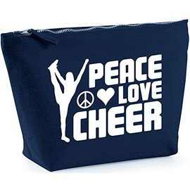 Hippowarehouse Peace Love Cheer Cheerleading printed make up cosmetic wash bag 18x19x9cm