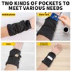MplehDa Wrist bag, sports wrist bag with zip, black, One