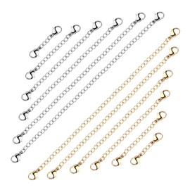 Stainless Steel Necklace Extender Set of 12 Bracelet Extension Extender Chain Set for DIY Jewellery Making Necklace Bracelet Anklet, Gold and Silver, Stainless Steel