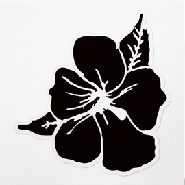 Decal Stickers of Hibiscus Flower Stencil Premium Indoor (No Waterproof) Vinyl Decal Stickers for Laptop Phone Accessory Helmet Car Window Mug Tuber Cup Door Wall Decoration ANDVER30a418aBL