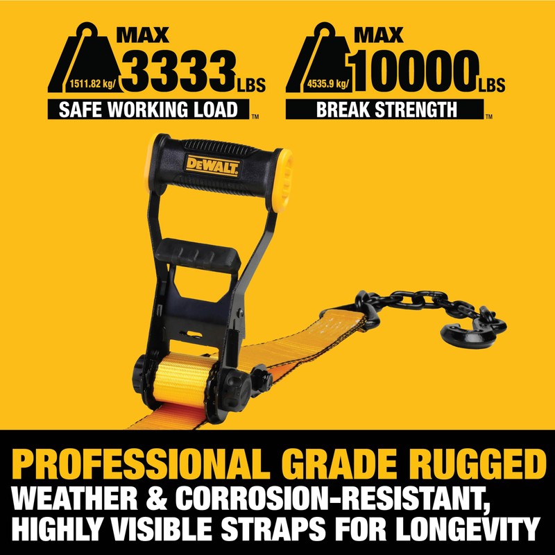 DEWALT DXBC10000C Black/Yellow 2" x 30' Ratchet Tie Down Strap