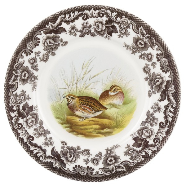 Spode Woodland Luncheon Plate, Quail, 9” | Perfect for Thanksgiving and Other Special Occasions | Made in England from Fine Earthenware | Microwave and Dishwasher Safe