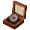 Be Strong and Courageous Engraved Compass with Wooden Box, Christian
