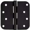 Cosmas Flat Black Door Hinge 4" Inch x 4" Inch with 5/8" Inch Radius Corners