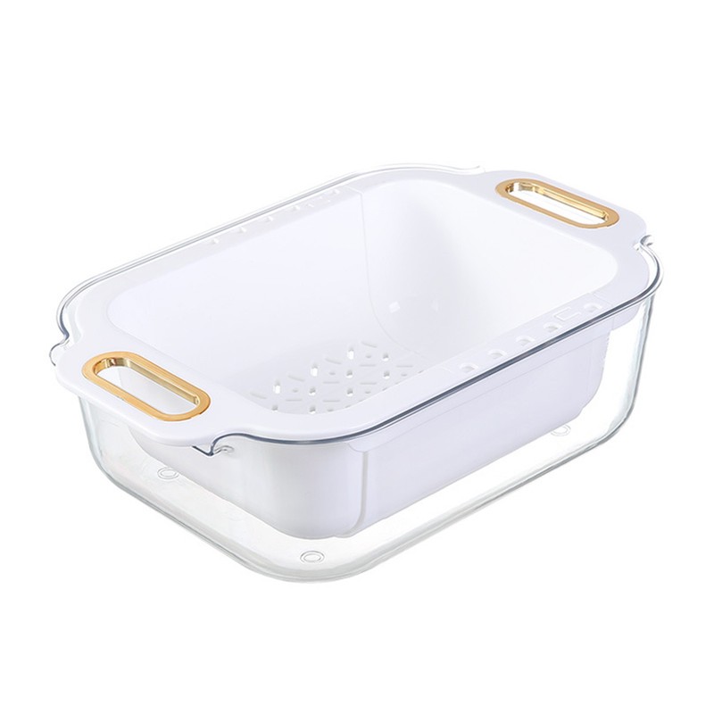 Extendable Over Sink Colander Double Layers Retractable Drainer Basket for