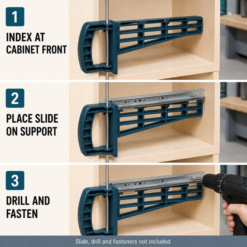 Magnetic Drawer Slide Jig for Cabinet Installation