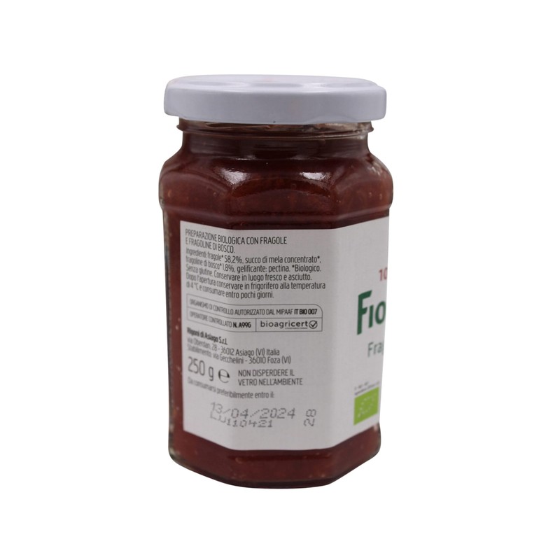 Rigoni di Asiago Fiordifrutta Organic Fruit Spread, Strawberry, 250 g,