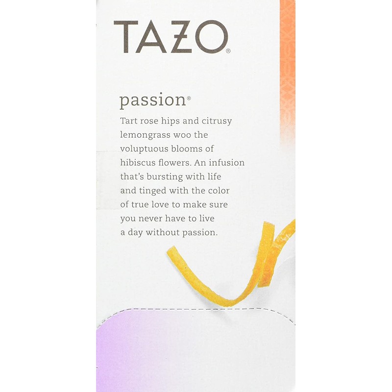 Tazo Tea Passion 20 Bags Net WT. 1.8 OZ/52G