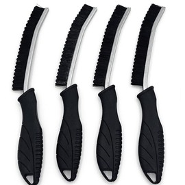 Professionelle Reinigungsbürste mit ergonomischem Griff, schwarz, 4-teiliges Set, robuste Borsten, für den Heimgebrauch