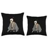 Samurai Art with Brushstroke Background Throw Pillow