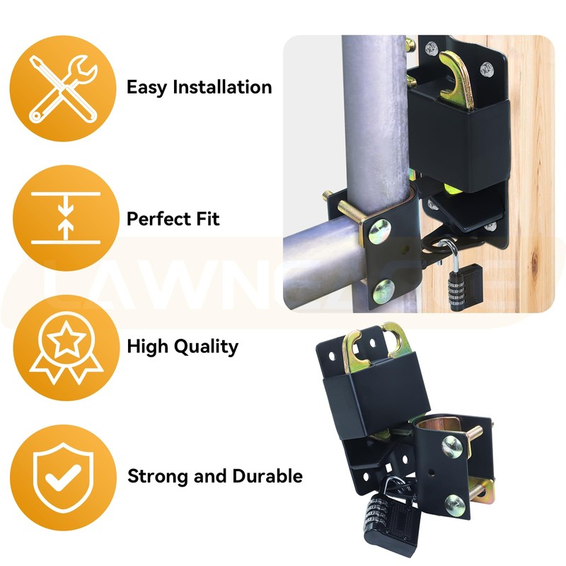 LAWNEAGLE 2 Pack S16100700 Small Black Two Way Lockable Gate