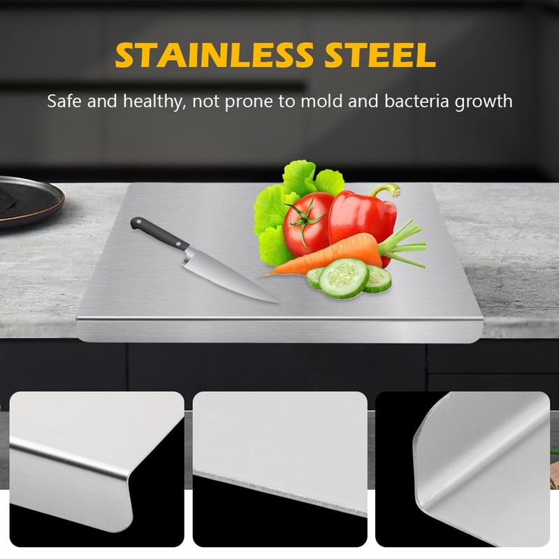 Stainless Steel Cutting Board with Lip for Kitchen,15.7 x 11.8
