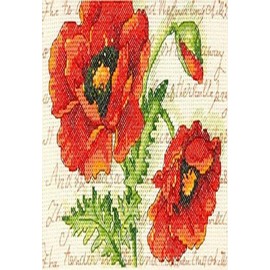 Dimensions 70-65116 Needlecrafts Counted Cross Stitch, Poppy Pair