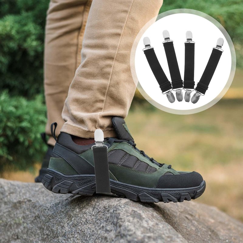 TOVINANNA Boot Straps, 4Pcs Elastic Adjustable Pant Leg Clips, Stirrups