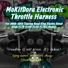 MoKitDora 28" Harley Handlebar Electronic Throttle TBW Heated Grip Wire Harness 2008-2013 Touring Road King Electra Glide Street Glide FLTR FLHR FLHX FLTRU Models
