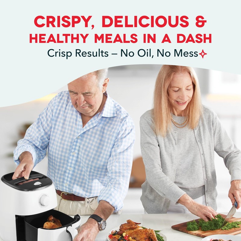 DASH Tasti-Crisp™ Electric Air Fryer Oven, 2.6 Qt., White –