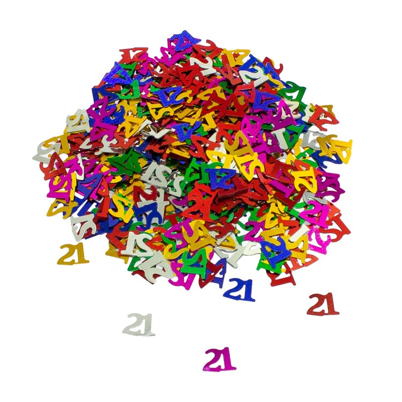 Oblique-Unique® 21st Birthday Anniversary Confetti Colourful Table Decoration Scatter Decoration
