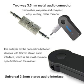 Dilwe Adaptador Bluetooth para Coche, Adaptador Auxiliar Bluetooth Receptor de música Bluetooth portátil, Mini Adaptador Auxiliar inalámbrico de 3,5 mm para estéreo de Coche en casa