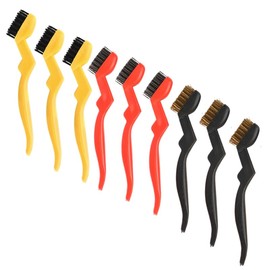 9 Piece Hand Wire Brush Set, Wire Brush Sets, Small Wire Brush, Brass Wire Brush, Stainless Steel Brush, Nylon Brushes for Cleaning, Welding, Slag and Rust