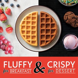 Gourmia Belgian Waffle Maker – Nonstick Waffle Ceramic Coating Plates with Browning Control &Indicator Lights to Make Thick Fluffy Waffles from Light to Dark - Compact, Quick Heat Up, Upright Storage