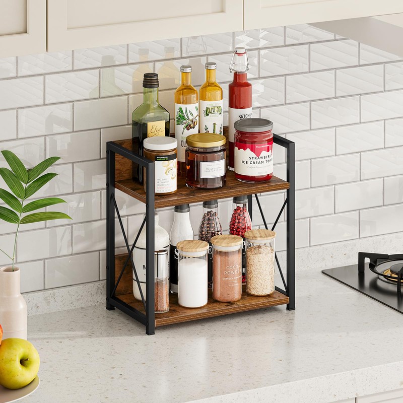 Giikin Kitchen Countertop Organizer, 2 Tier Spice Rack Organizer for