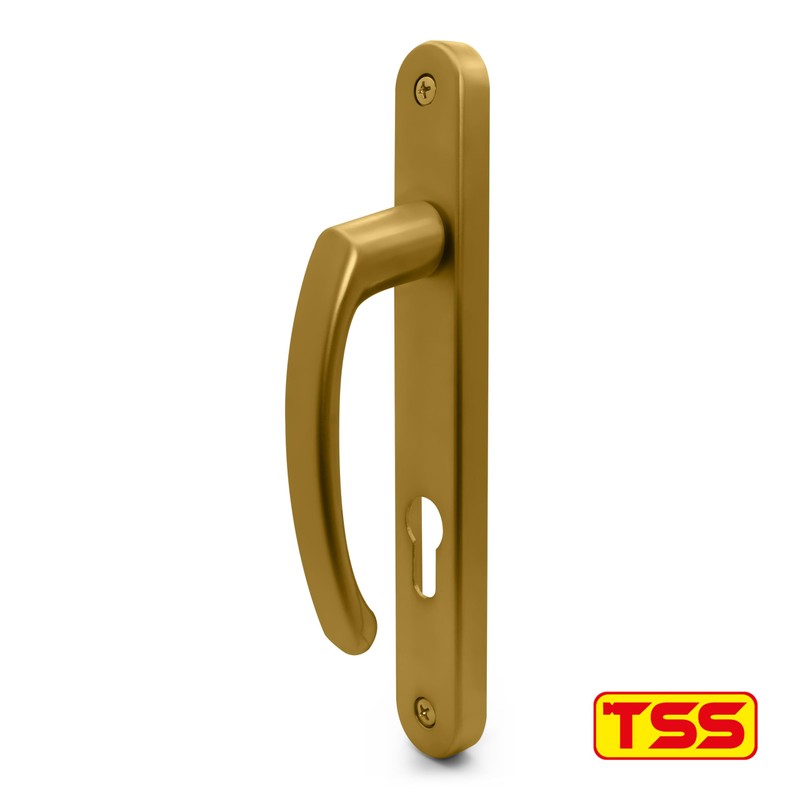 TSS Gold UPVC Door Handle Pair Set, Sprung, 92mm PZ