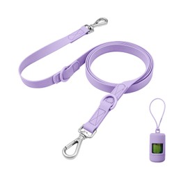 Kidding Pets Waterproof Dog Leash with Poop Bag Holder, 5FT/6FT Adjustable Length with 2 Swivel Hooks, Odor-Free & Easy-Clean Dog Lead for Large Medium Small Dogs