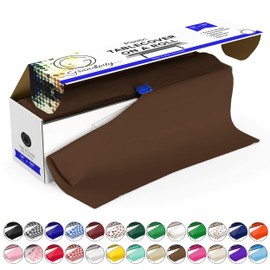 Grandipity Plastic Tablecloth Roll - 54" x 100' Brown Disposable Table Cloths for Parties with Cutter Box - Cut to Size for Rectangle & Round