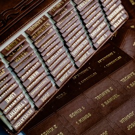 UPAFEXXI-Leather Bible Tabs, Bible Tabs for women and men(Gold Foil Lettering) Large Print Stickers, Easy to Read and Apply, 80 Chapters Labels for Easy Navigation(Brown)