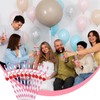 Pink and White Striped Bow Cherry Paper Straws, 50 Pack