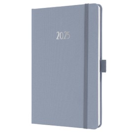 SIGEL J5407 Weekly Planner Jolie 2025, FSC-Certified, 2 Pages = 1 Week, hardcover with a Fabric Surface, Approx. A5, Lilac, 174 Pages