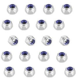 M5x0.8mm Nylon Insert Hex Lock Nuts,Socell 80pcs 304 Stainless Steel Nylon Insert Hex LockNuts for Industrial and Construction Fasteners