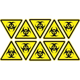 StickerTalk Biohazard Vinyl Stickers, 1 Sheet of 10 Stickers, 1 inch x 1 inch Each