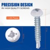 RV Screws White Pan Head Screw 8 X 1 for
