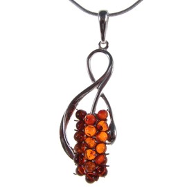 Baltic amber and sterling silver 925 cognac pendant (no chain)