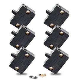 Pack of 6 Cabinet Switch Snap Switch Door Contact Switch 230 V Furniture Door Chest Switch Electric, Light Switch Snap Holder Door Switch, Normally Close End Switch (Lewttyer) (Black)